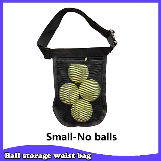 Tennis Ball Holder Adjustable Tennis Ball Waist Bag Sweatproof Mesh Cloth Ball Pouch Pickleball Training Holding Bag Accessory