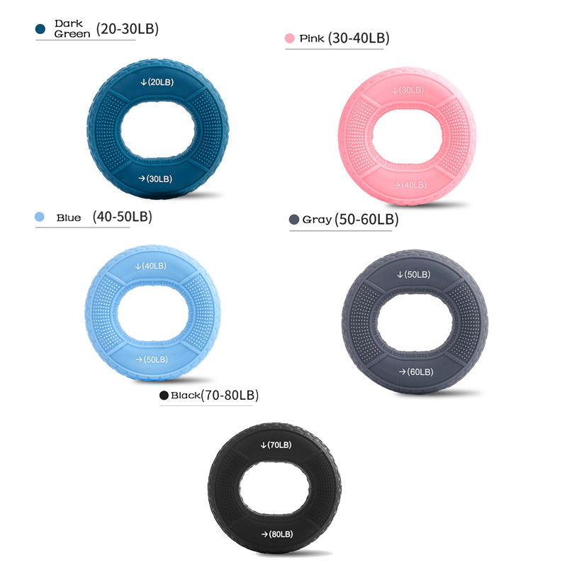 Hand Grip Strengthener, Grip Strength Trainer and Finger Exerciser Silicone Adjustable Hand Grip 20-80LB Gripping Ring Finger Forearm Trainer Carpal Expander Muscle Workout Exercise